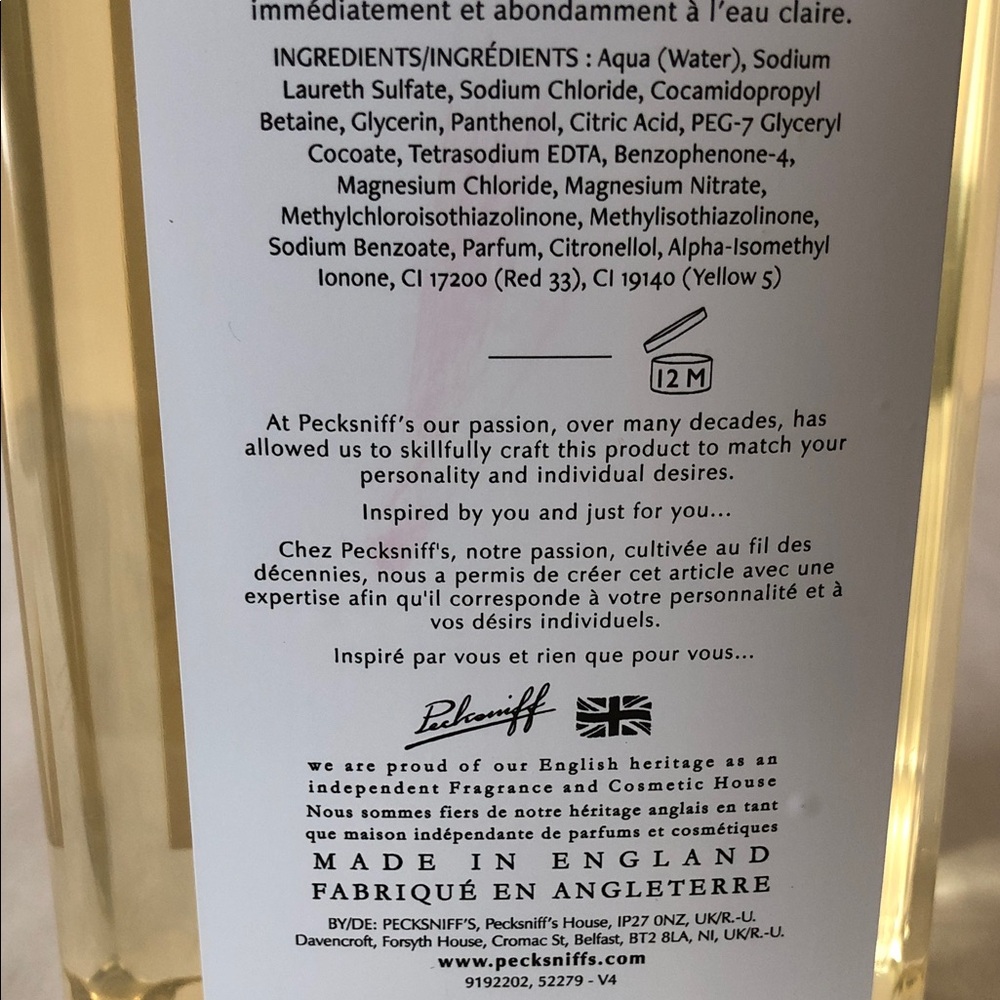 PECKSNIFFS Orchid, Pear & Honey Hand Wash New - Picture 5 of 6